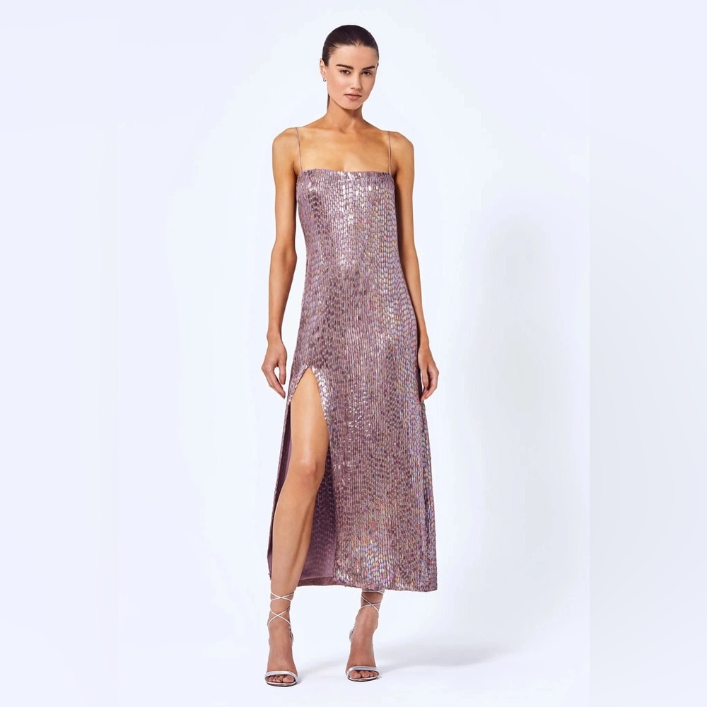 Alexis Raf Sequined Chiffon Midi Dress NWT XS
